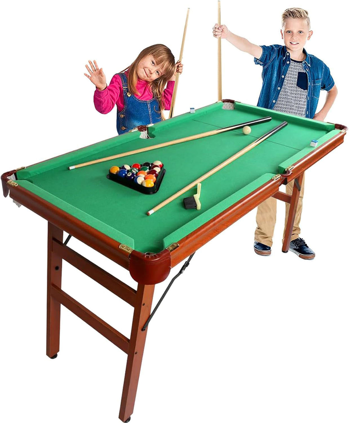 Klappbarer Billardtisch, 140 cm, mit Zubehör-Set – Bild 3