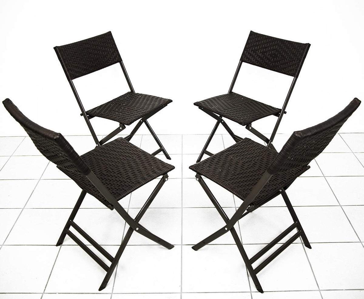 4er-Set Klappstühle aus wetterfestem Polyrattan – Bild 5