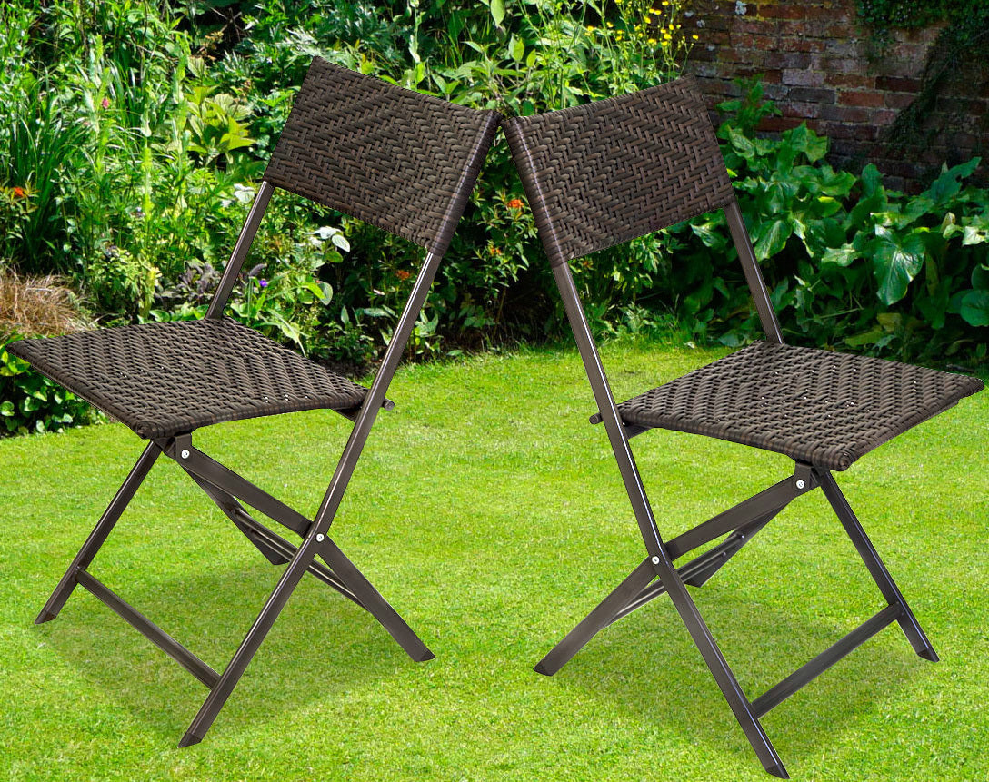 2er-Set Klappstühle aus wetterfestem Polyrattan – Bild 2