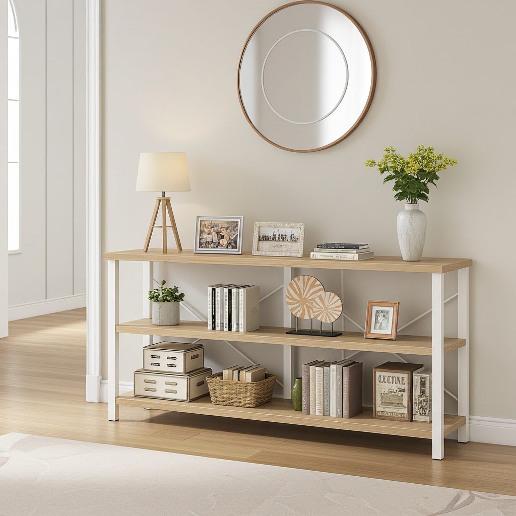 Konsolentisch Serenity in Eiche-Optik, 120 cm, 3 Ebenen – Bild 6