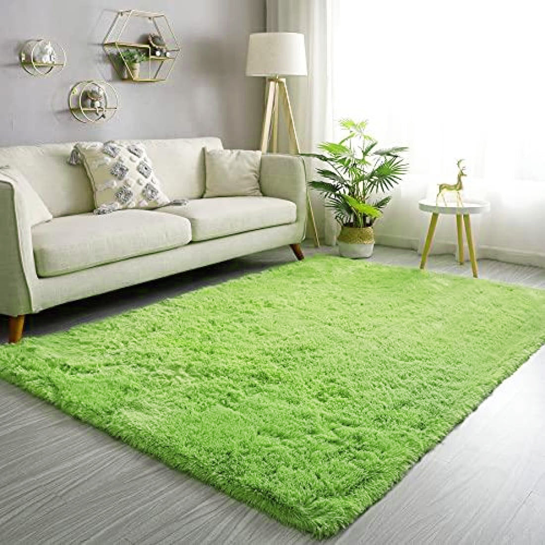 Weicher Hochflor-Teppich in Grün, 120 x 160 cm – Bild 6