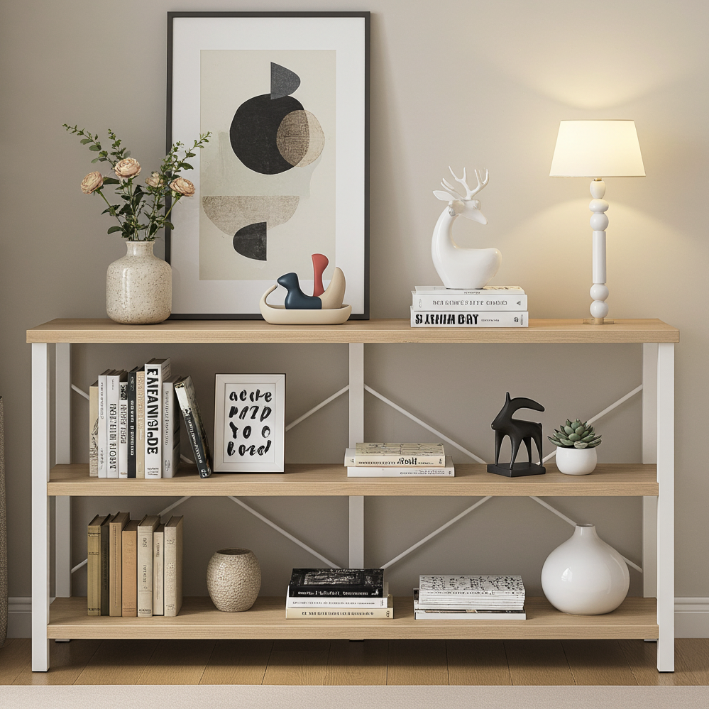 Konsolentisch Serenity in Eiche-Optik, 120 cm, 3 Ebenen – Bild 3