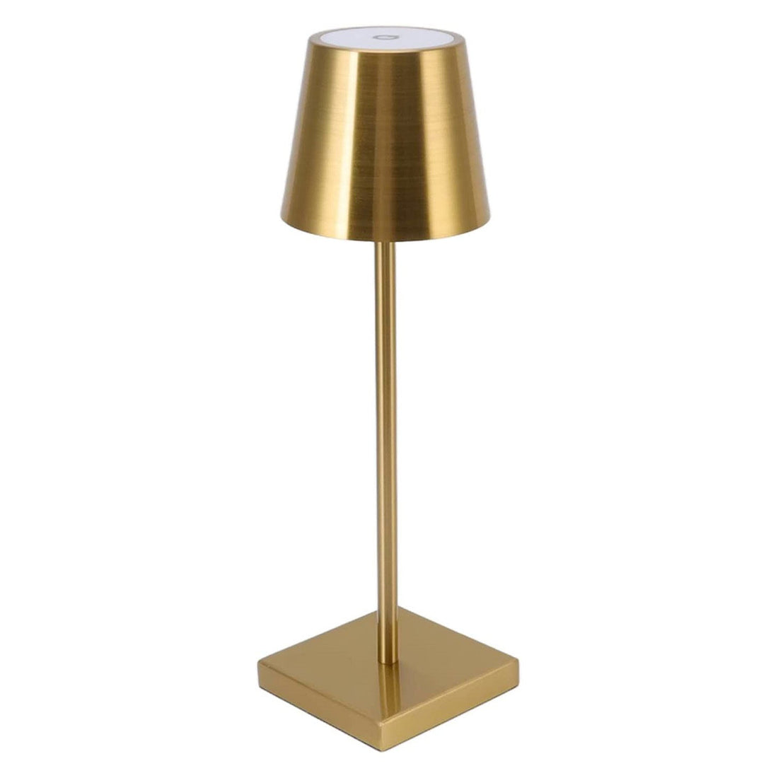 Kabellose LED-Tischleuchte mit Aluminiumsockel, Gold