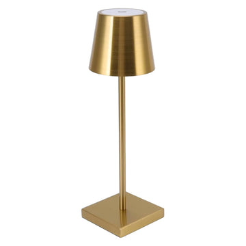 Kabellose LED-Tischleuchte mit Aluminiumsockel, Gold