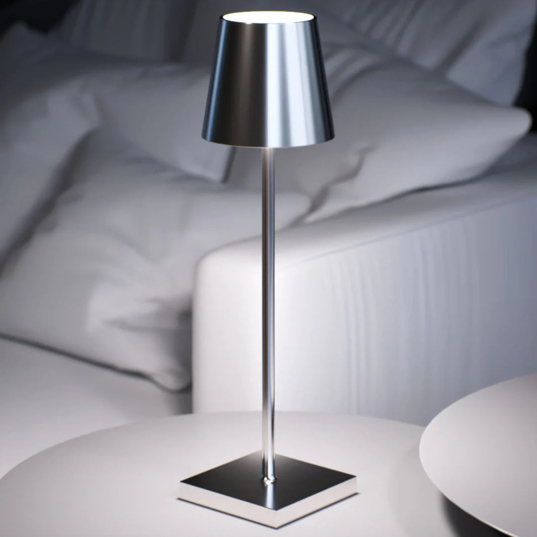 Kabellose Touch-Tischleuchte aus Metall in Silber – Bild 2