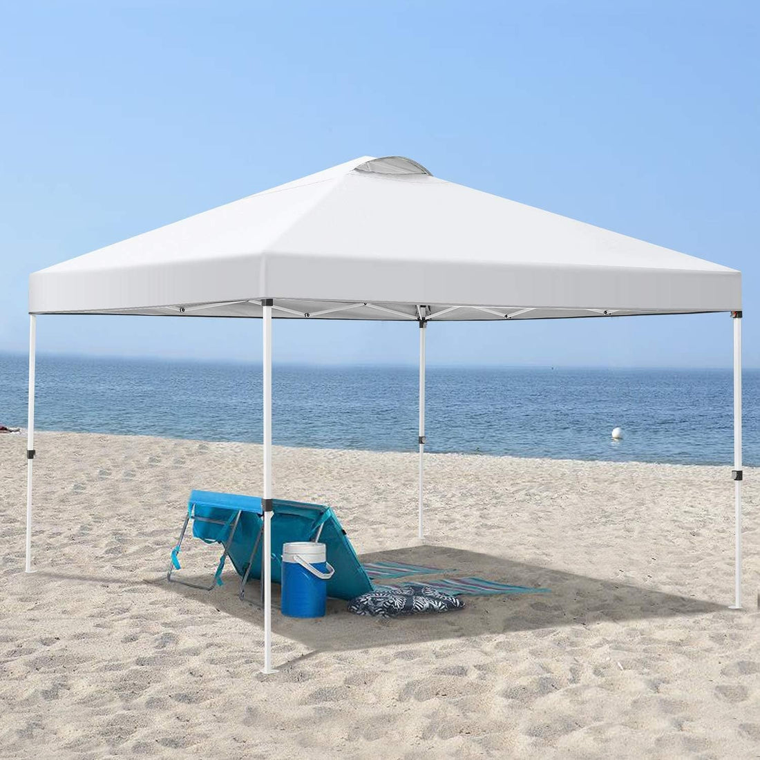 Pop-up-Pavillon 3 x 3 m mit wasserdichtem Dach, Weiß