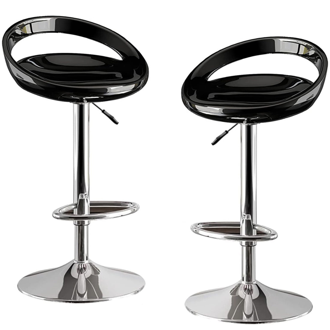 Barhocker Envy in Hochglanz-Optik, 2er-Set, Schwarz