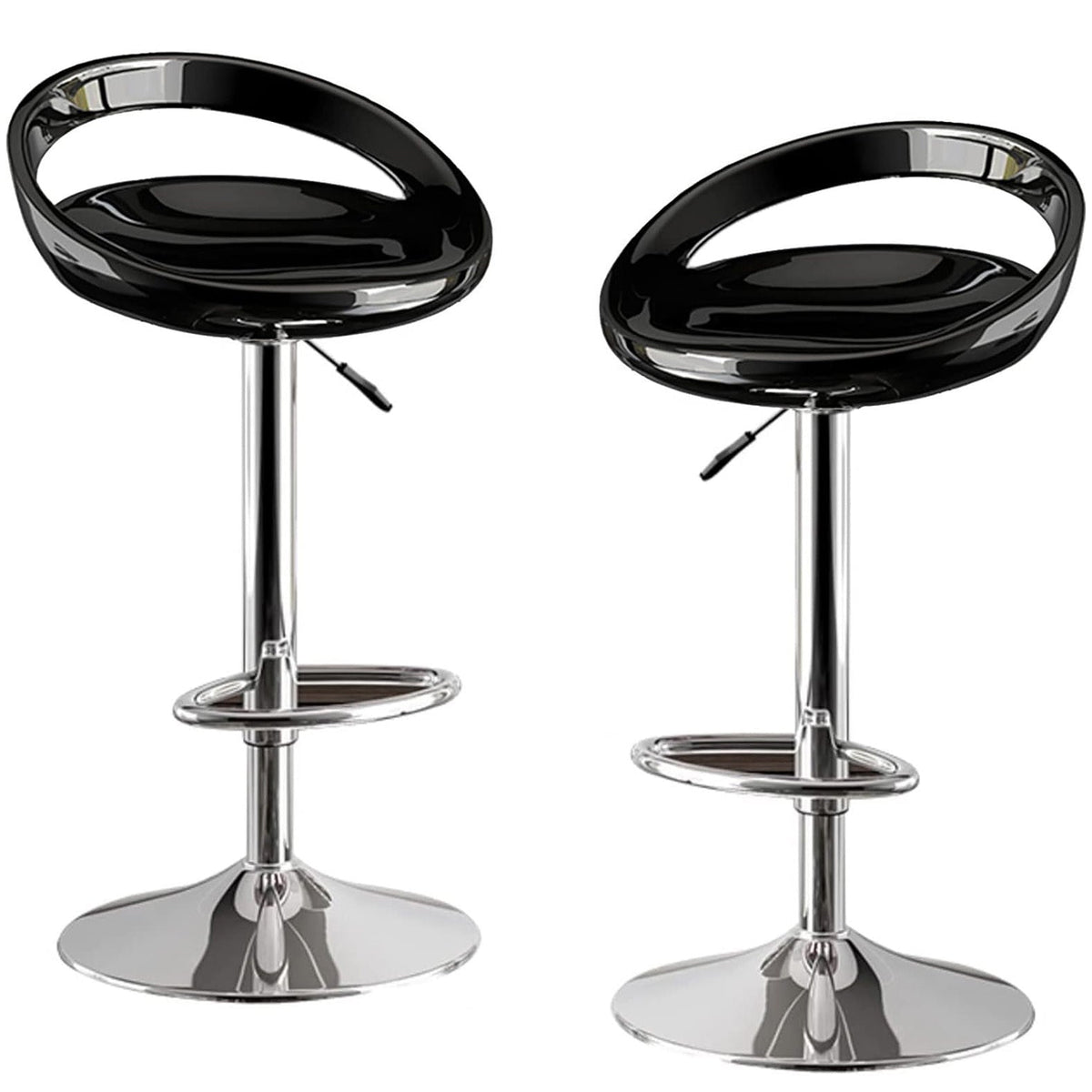 Barhocker Envy in Hochglanz-Optik, 2er-Set, Schwarz