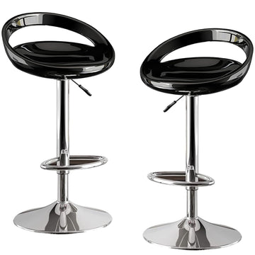 Barhocker Envy in Hochglanz-Optik, 2er-Set, Schwarz