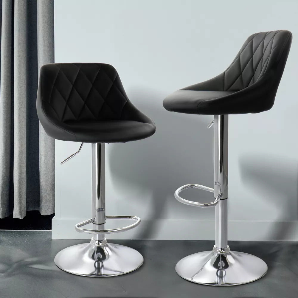 Barhocker Symphony mit hoher Lehne in Schwarz, 2er-Set – Bild 4