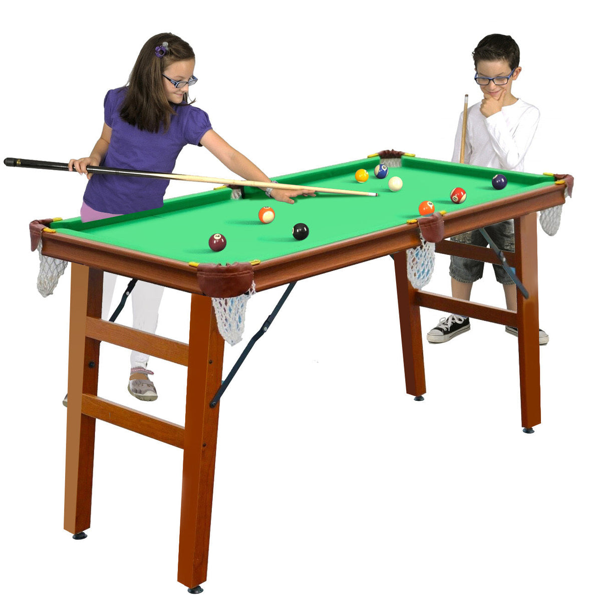 Klappbarer Billardtisch, 140 cm, mit Zubehör-Set
