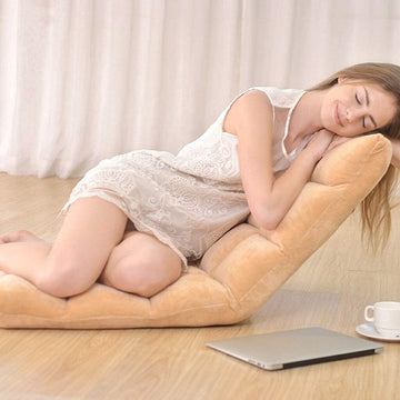 Klappbarer Relaxsessel mit Liegefunktion, Champagner