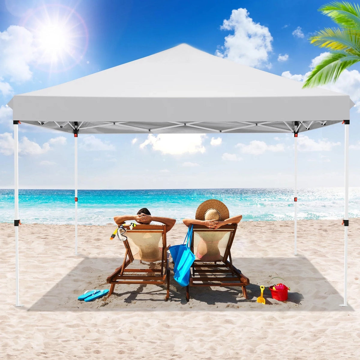 Pop-up-Pavillon 3 x 3 m mit wasserdichtem Dach, Weiß