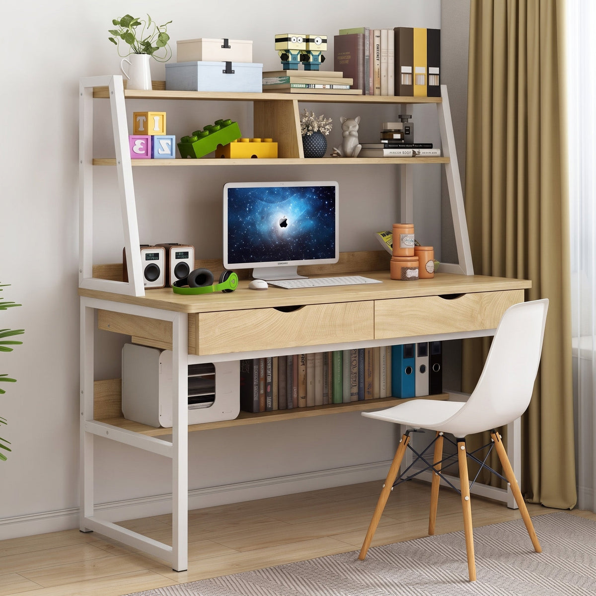 Enterprise Schreibtisch mit Regal und zwei Schubladen – Bild 4