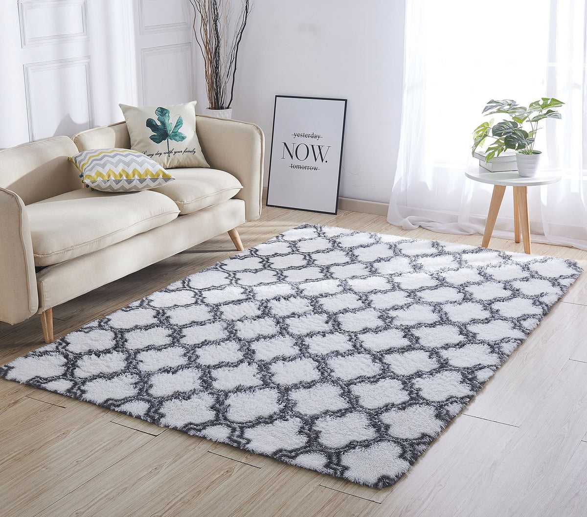 Hochflor-Teppich mit Zweiton-Muster, 140 x 200 cm – Bild 4