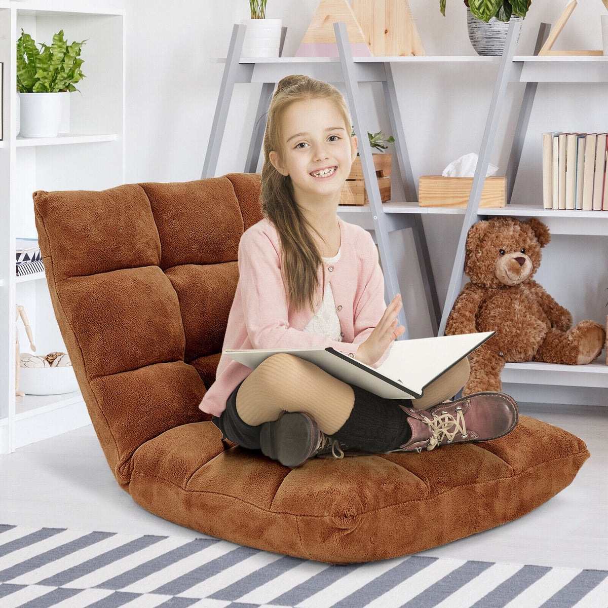 Klappbarer Relaxsessel mit Liegefunktion, Mokka