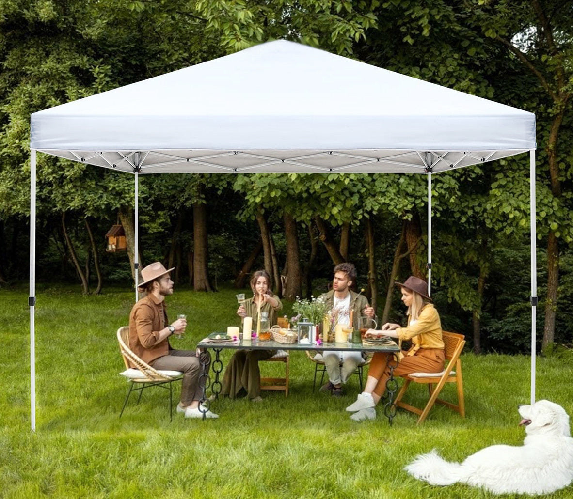 Pop-up-Pavillon 3 x 3 m mit wasserdichtem Dach, Weiß – Bild 6