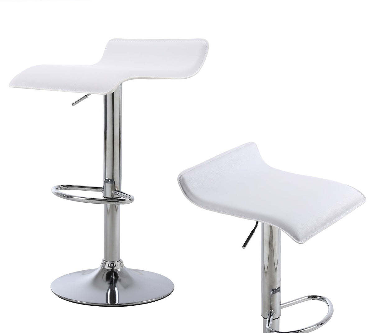 2er-Set Barhocker mit Gaslift und Kunstlederbezug – Bild 2