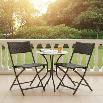 2er-Set Klappstühle aus wetterfestem Polyrattan