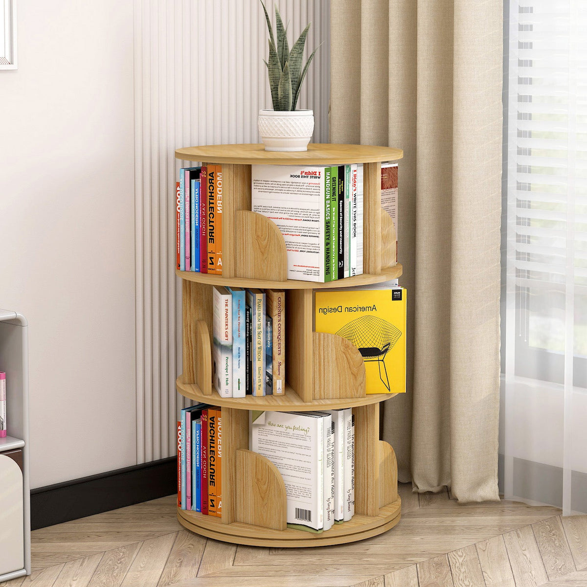 Drehregal Sanctuary in Eiche-Optik, 96 cm hoch – Bild 3