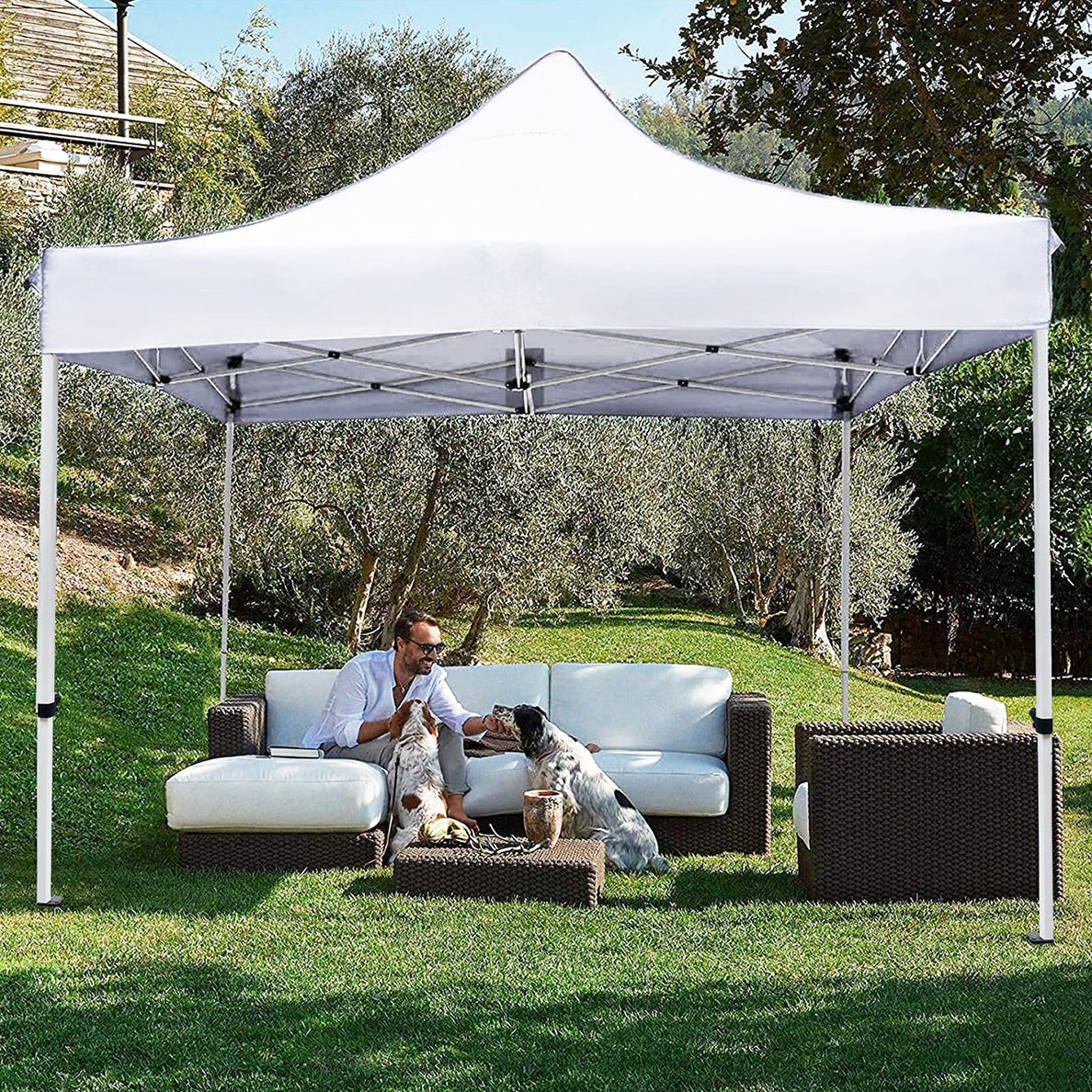 Pop-up-Pavillon 3 x 3 m mit wasserdichtem Dach, Weiß – Bild 5