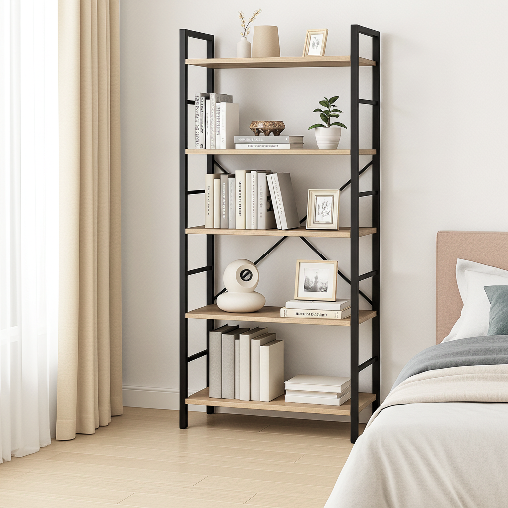 Standregal mit 5 Ebenen in Eiche-Optik, 150 cm hoch – Bild 5
