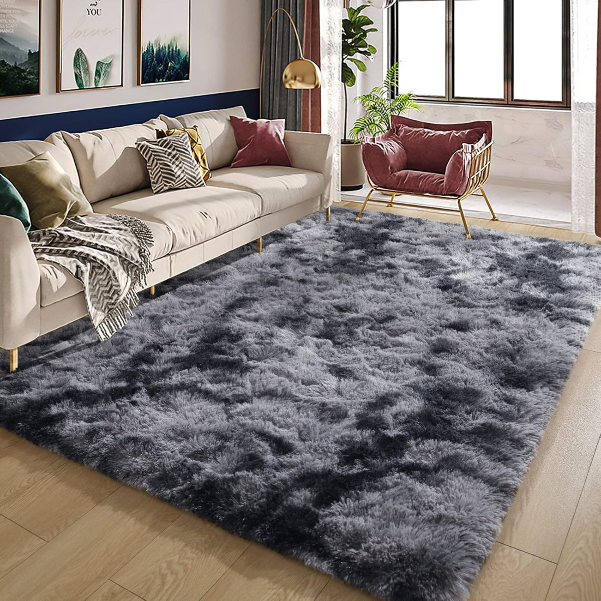 XL Hochflor-Teppich in Anthrazit &amp; Grau, 200 x 300 cm – Bild 5