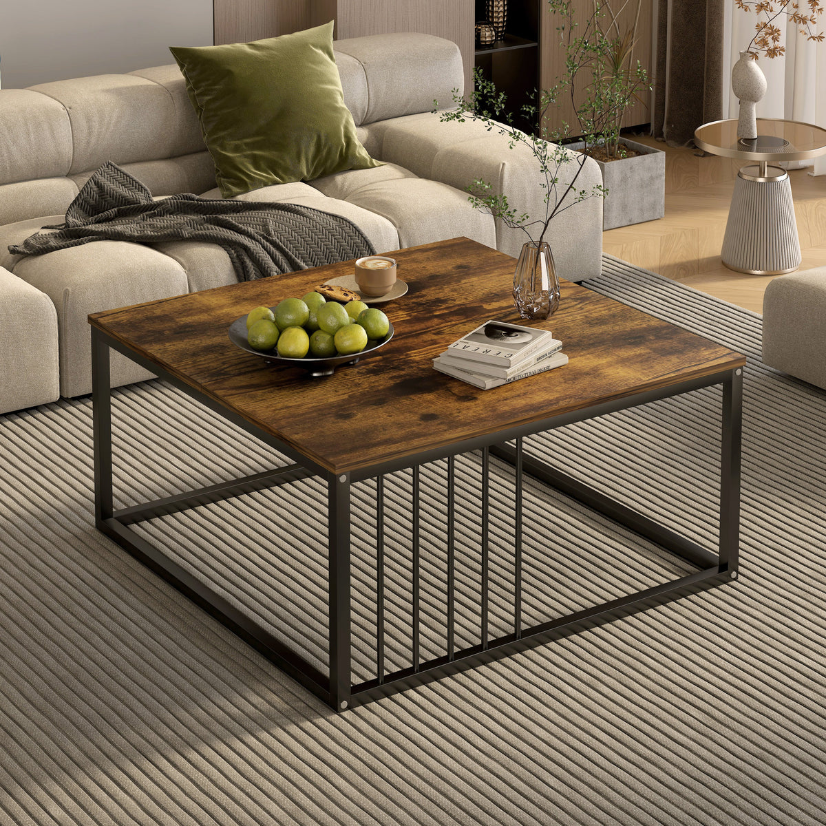 Couchtisch Urban in Holzoptik, 80 x 80 cm – Bild 3