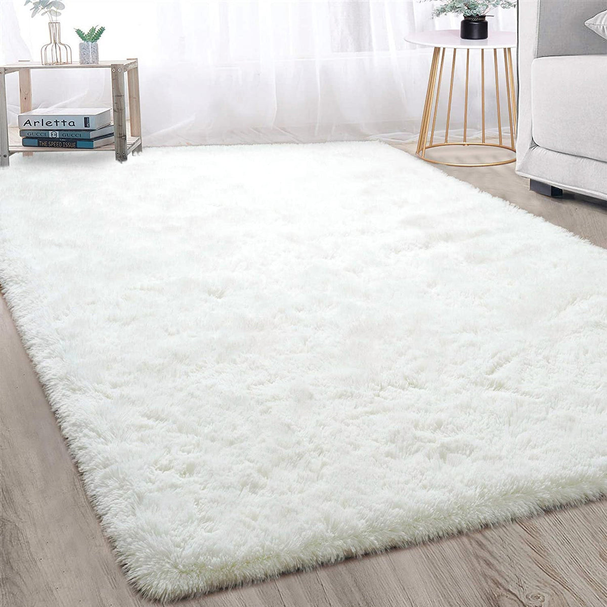 Weicher Hochflor-Teppich in Creme, 160 x 230 cm – Bild 6