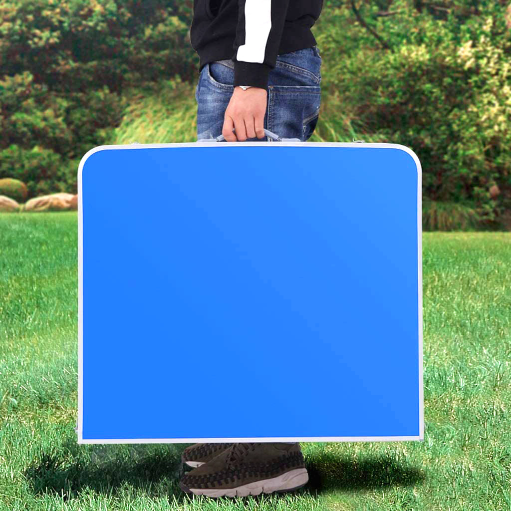3-teiliges Klapptisch-Set mit zwei Hockern, Blau – Bild 5