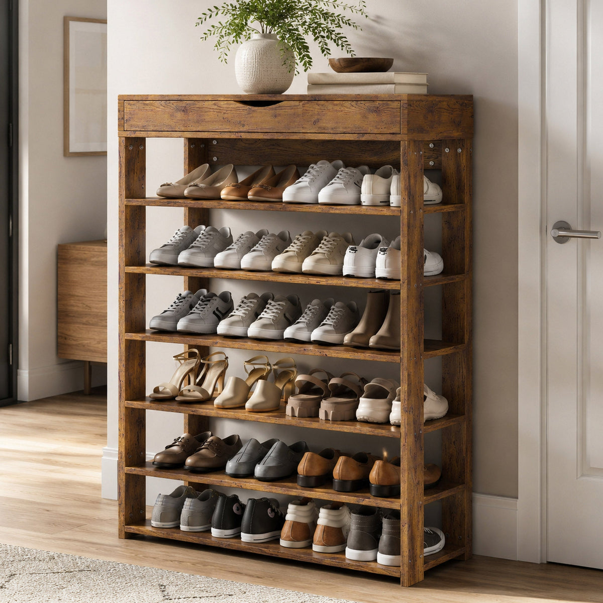 Fiesta Schuhschrank mit 7 Ebenen und Oberschrank – Bild 2
