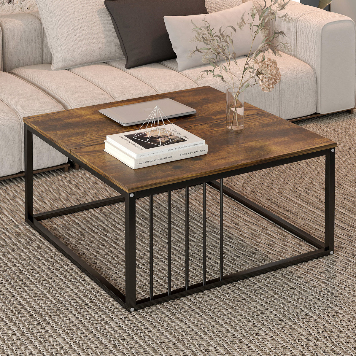 Couchtisch Urban in Holzoptik, 80 x 80 cm – Bild 2
