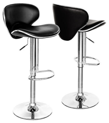 Barhocker Resort aus PU-Leder in Schwarz, 2er-Set