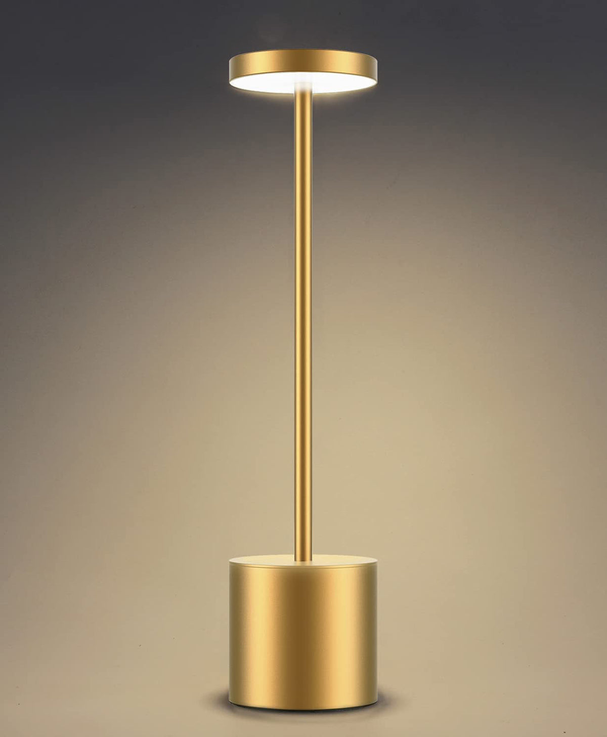 Kabellose LED-Tischleuchte aus Metall, 35 cm, Gold – Bild 3
