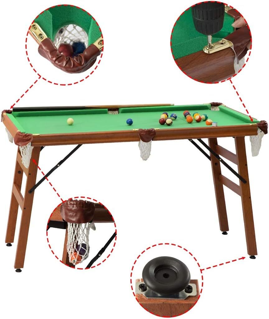 Klappbarer Billardtisch, 140 cm, mit Zubehör-Set – Bild 5