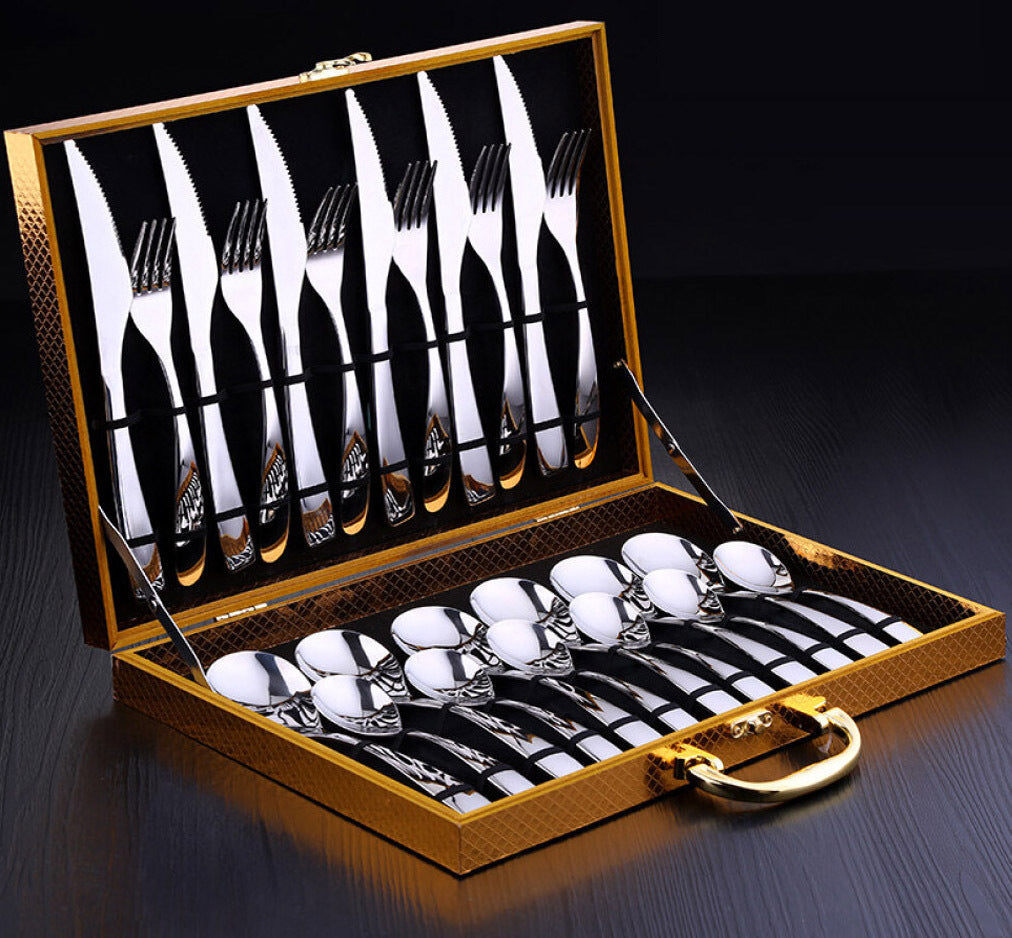 Besteckset aus Edelstahl, 24 Teile, in Geschenkbox – Bild 5