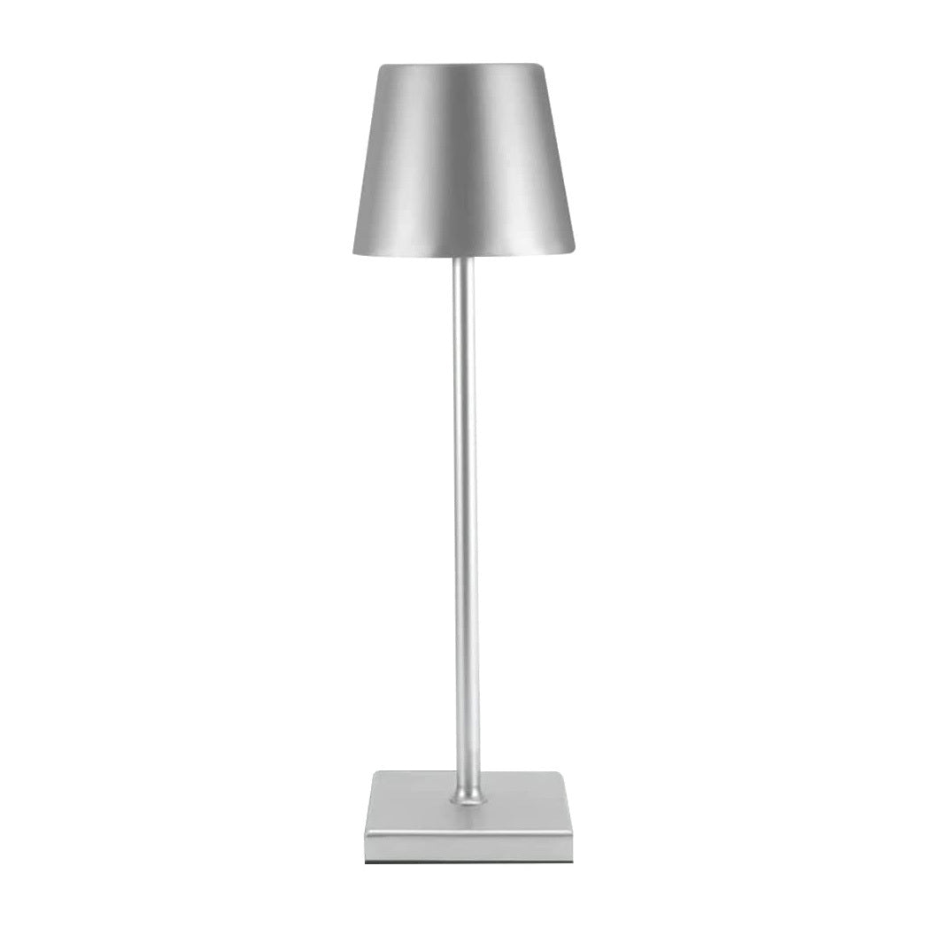 Kabellose Touch-Tischleuchte aus Metall in Silber