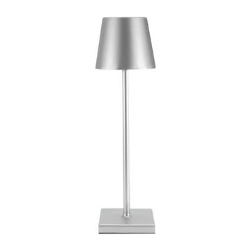 Kabellose Touch-Tischleuchte aus Metall in Silber