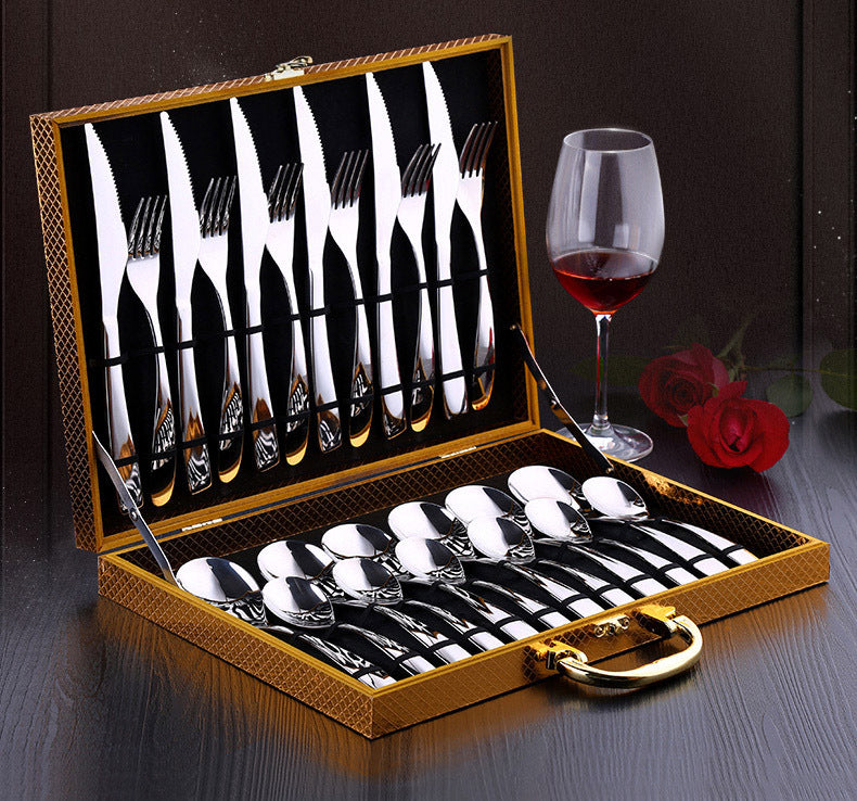 Besteckset aus Edelstahl, 24 Teile, in Geschenkbox – Bild 2