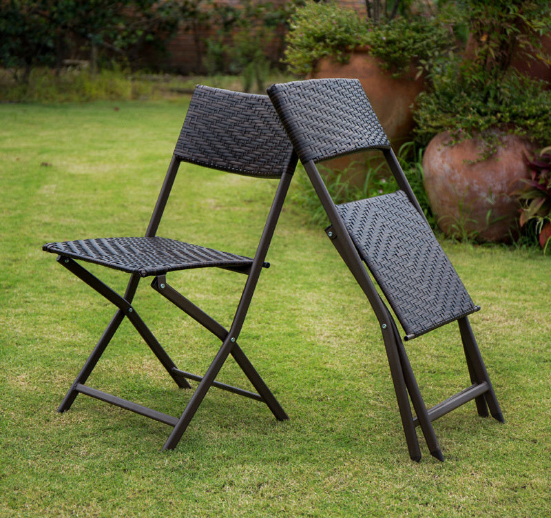 2er-Set Klappstühle aus wetterfestem Polyrattan – Bild 3