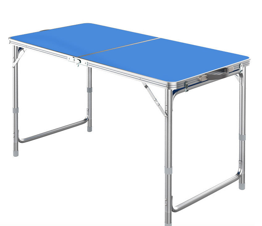 3-teiliges Klapptisch-Set mit zwei Hockern, Blau