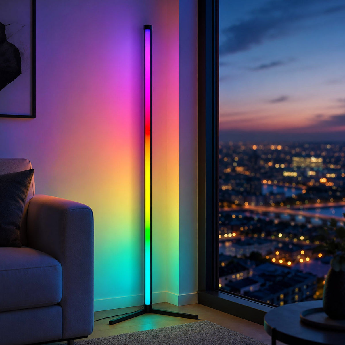 RGB-LED-Eckstehleuchte mit App- und Fernbedienung – Bild 6