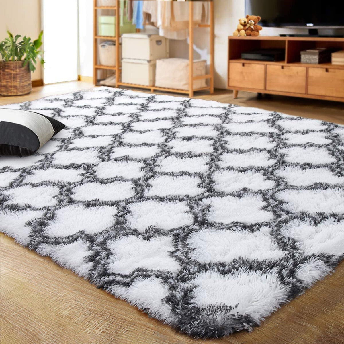 Hochflor-Teppich mit Zweiton-Muster, 140 x 200 cm – Bild 6
