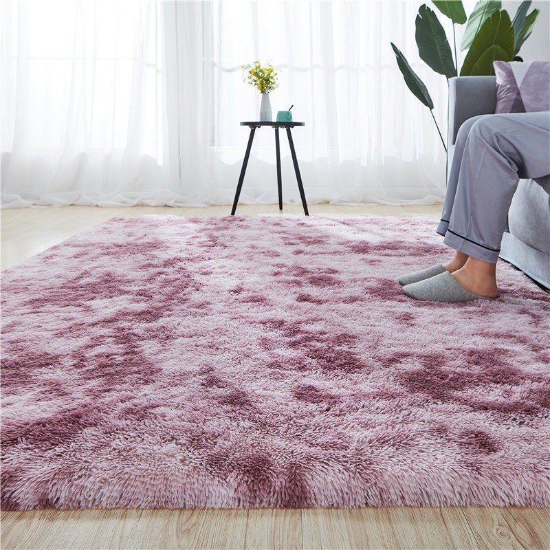 Hochflor-Teppich Pflaume im Batik-Look, 140 x 200 cm – Bild 4