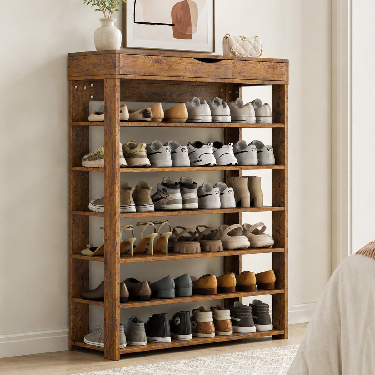 Fiesta Schuhschrank mit 7 Ebenen und Oberschrank – Bild 4