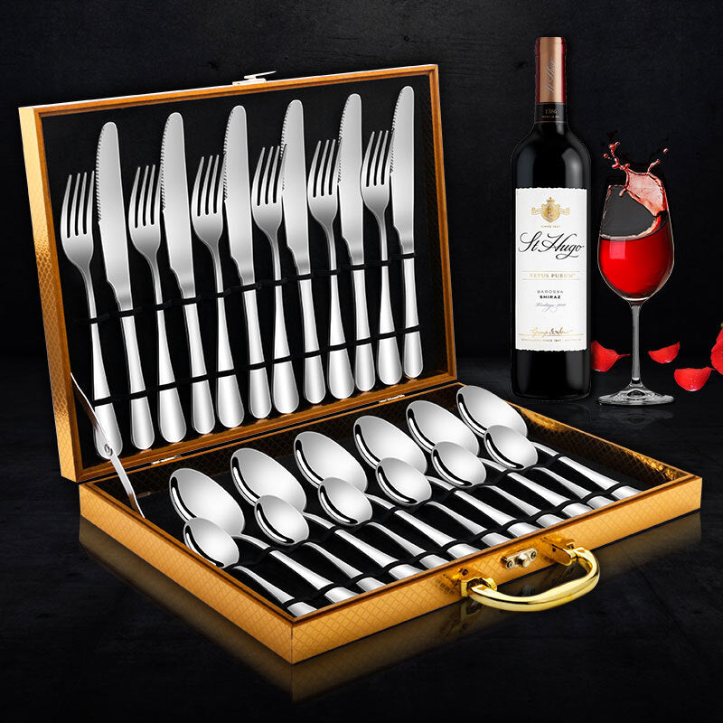 Besteckset aus Edelstahl, 24 Teile, in Geschenkbox