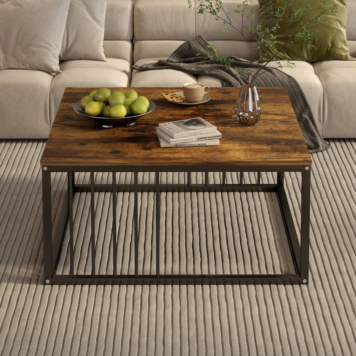 Couchtisch Urban in Holzoptik, 80 x 80 cm – Bild 4