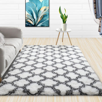 Hochflor-Teppich mit Zweiton-Muster, 140 x 200 cm
