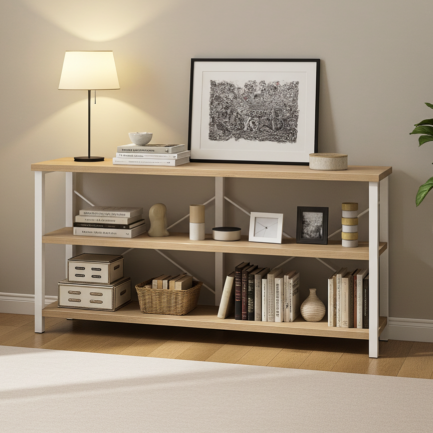 Konsolentisch Serenity in Eiche-Optik, 120 cm, 3 Ebenen – Bild 4