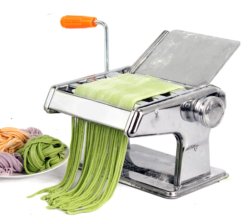 Pasta- und Nudelmaschine aus Edelstahl mit Tischklemme